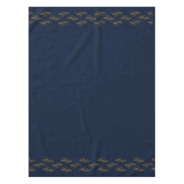 Elegantes Tischtuch aus Navy und Gold Leaf Tischdecke
