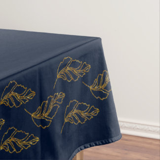Elegantes Tischtuch aus Navy und Gold Leaf Tischdecke