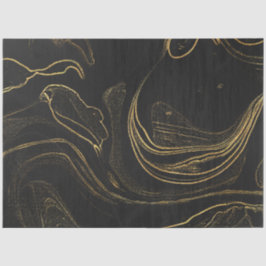 Elegantes Tissue aus schwarzem und goldenem Marmor Seidenpapier