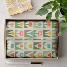 Elegantes Tissue mit Abstrakten Frühlingsblumen Seidenpapier