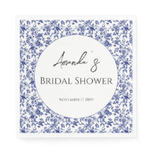 Elegantes Toile Blue Floral Brautparty