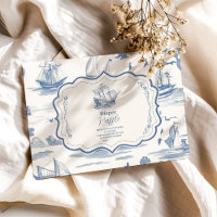 Elegantes Toile Nautical Baby Shower Diapper Raffl
