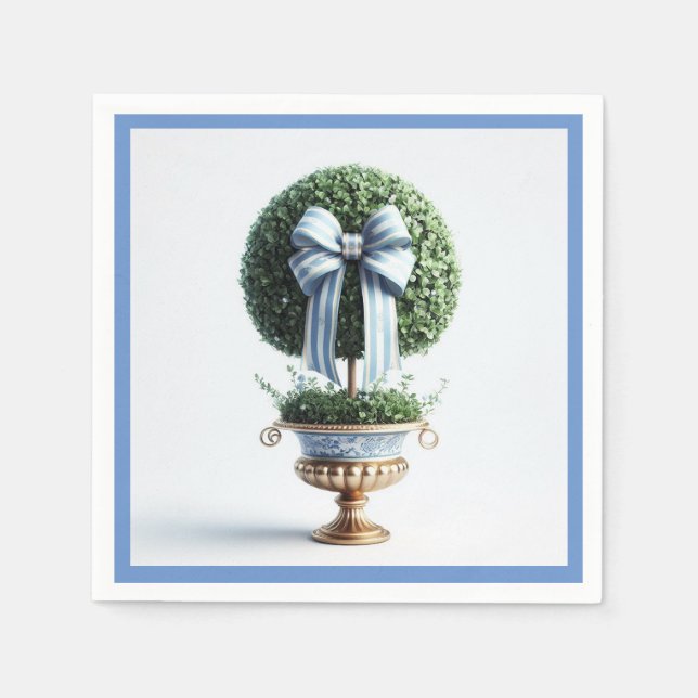 Elegantes Topiary mit Bow Serviette (Vorderseite)