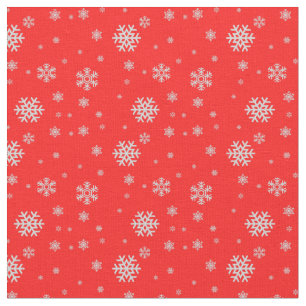 Elegantes traditionelles rotes Schneeflockenmuster Stoff