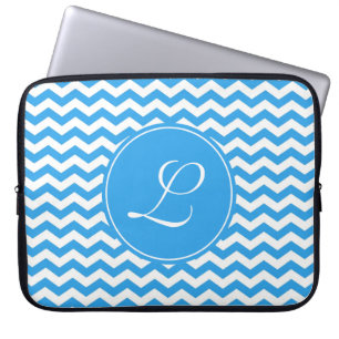 elegantes, trendiges, hell himmelblaues Chevron-Mo Laptopschutzhülle
