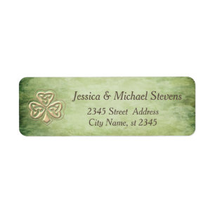 Elegantes trendiges Irish Kleeblatt Label