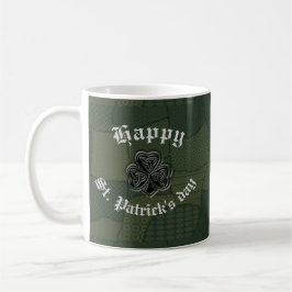 Elegantes trendiges Irish Kleeblatt Patchwork Kaffeetasse