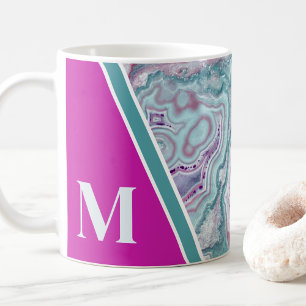 Elegantes Trendiges Monogramm Anfangsbuchstabe Kaffeetasse