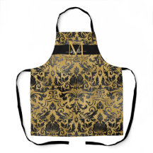 Elegantes, trendiges Schwarz-Gold-Glam-Monogramm