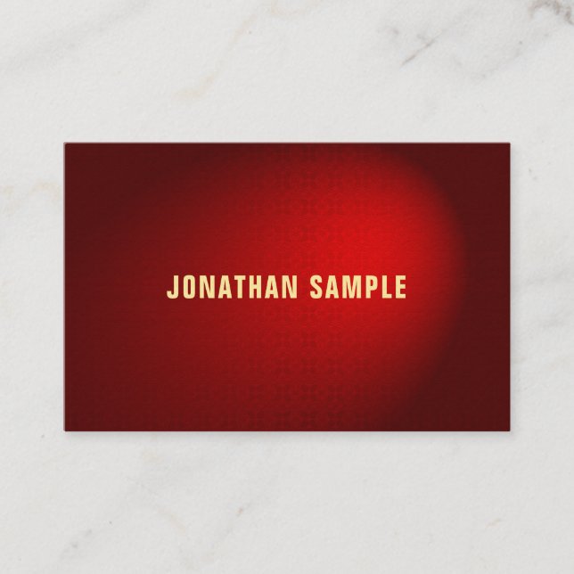 Elegantes trendy Black Red Damask Template luxuriö Visitenkarte (Vorderseite)