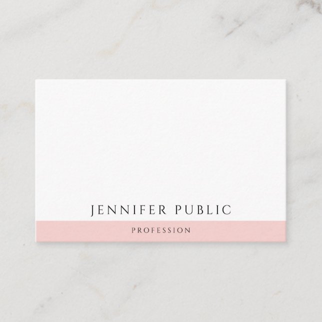 Elegantes trendy Blush Pink Modernes Template Visitenkarte (Vorderseite)