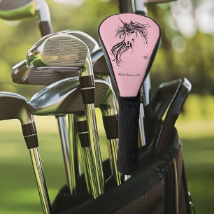 Elegantes Tribal-Einhorn in schwarzer Tinte Fantas Golf Headcover