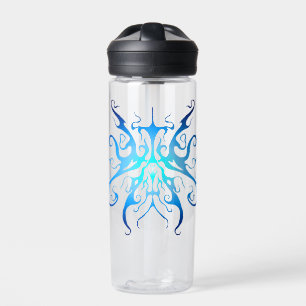 Elegantes Tribal Tattoo Design - blau Trinkflasche