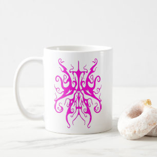 Elegantes Tribal Tattoo Design - Rosa Kaffeetasse