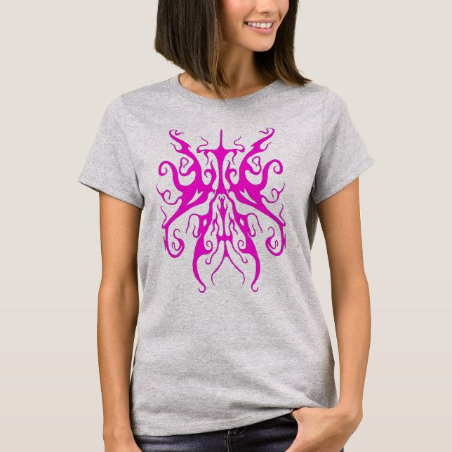 Elegantes Tribal Tattoo Design - Rosa T-Shirt (Vorderseite)