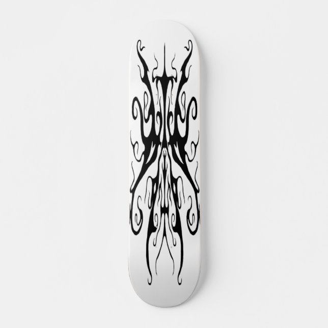 Elegantes Tribal Tattoo Design - Schwarz/Weiß Skateboard (Vorne)