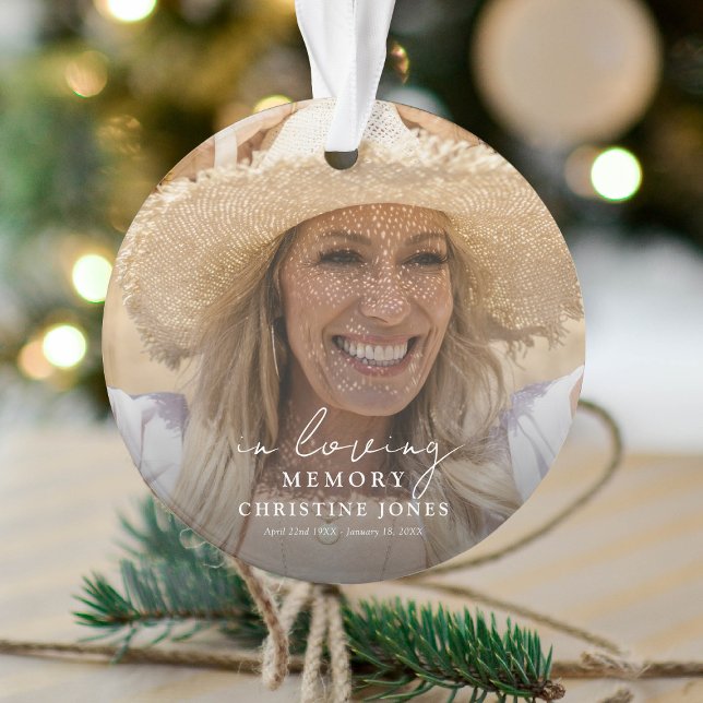 Elegantes Tribute-Foto für Erinnerungen Ornament (Von Creator hochgeladen)
