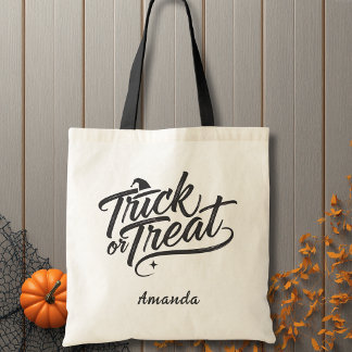 Elegantes Trick-or-Treat-Skript Halloween Tragetasche