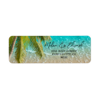 Elegantes Tropical Beach Address Label