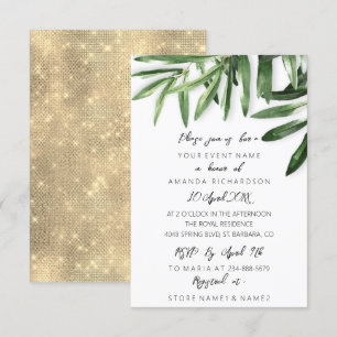 Elegantes Tropical Sage Mint Green Gold White Einladung