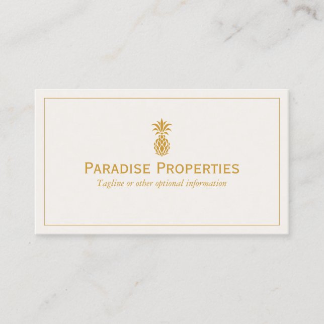 Elegantes Tropisches Ananas-Logo Visitenkarte (Vorderseite)