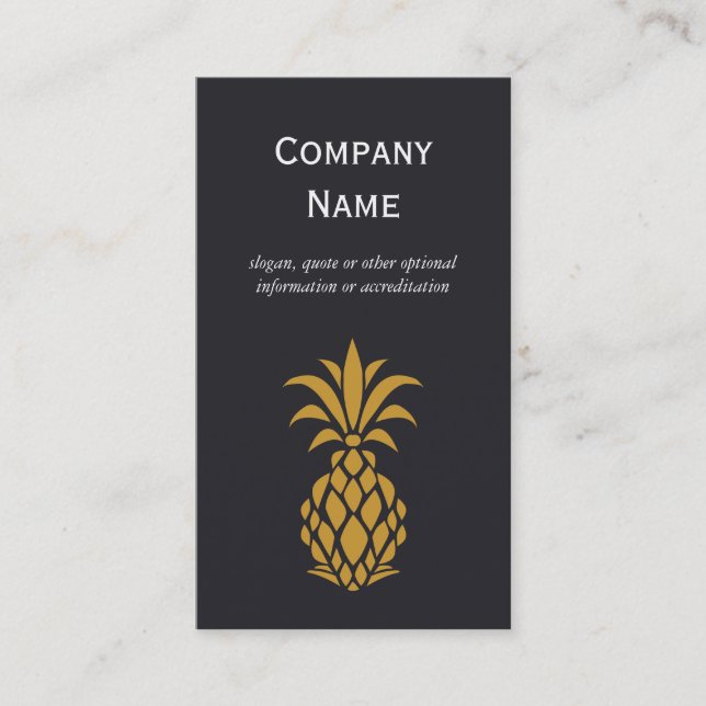 Elegantes Tropisches Ananas-Logo Visitenkarte (Vorderseite)