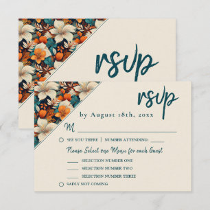 Elegantes tropisches florales Hochzeitsblumenarran RSVP Karte