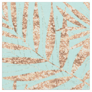 Elegantes tropisches Palm-Blätter Minze Design Stoff