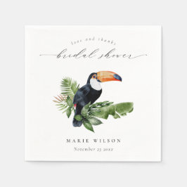 Elegantes tropisches Regenwald Toucan Brautparty Serviette