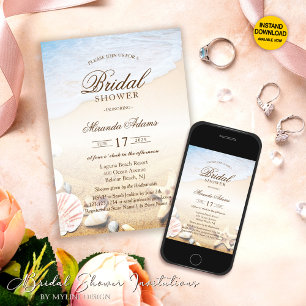 Elegantes tropisches Starfish Beach Brautparty Einladung