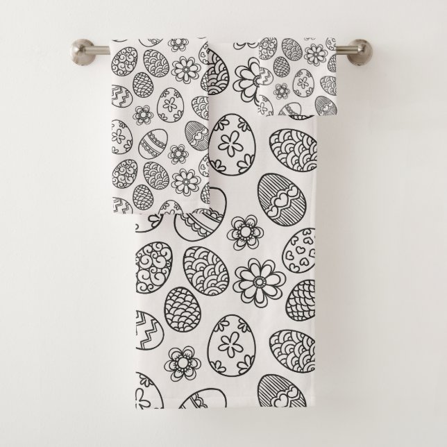 Elegantes Tuch-Set des Osterei-Blumenmuster-| Badhandtuch Set (Insitu)