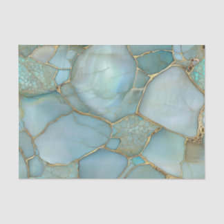 Elegantes Türkis-Achat-Geode-Gold-Mosaik Seidenpapier