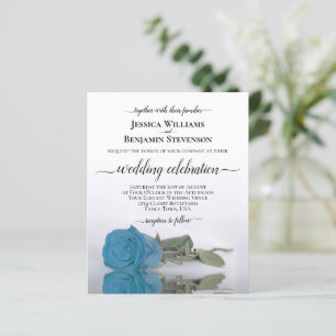 Elegantes Türkis Blue Rose HAUSHALT Hochzeit Einla