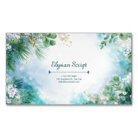 Elegantes Türkis Botanisches Gold Glanz Aquarell