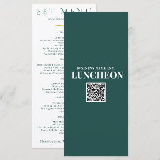 Elegantes Türkis Event-Menü-Logo Hochzeit Unterneh Menükarte