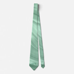 Elegantes Türkis-Strudelmuster Monogramm Anfangsbu Krawatte