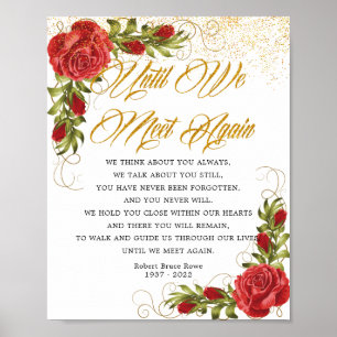 Elegantes türkisches rotes Rosen-Trauer-Gedicht-Sc Poster