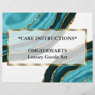 Elegantes türkisfarbenes Agate Branding-Geschäft Flyer