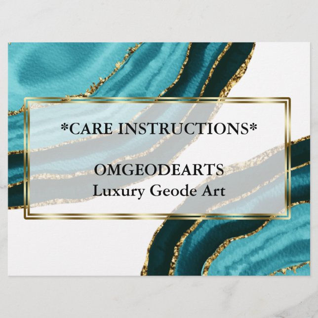 Elegantes türkisfarbenes Agate Branding-Geschäft Flyer (Vorne)