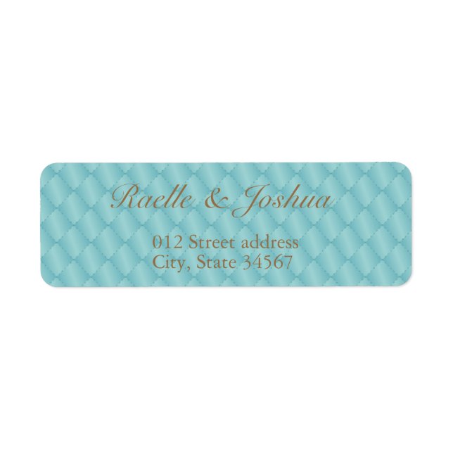 Elegantes, türkisfarbenes aquamarines Adressetiket (Vorne)