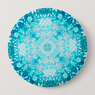 Elegantes türkisfarbenes blaues Aqua Stone Muster Button