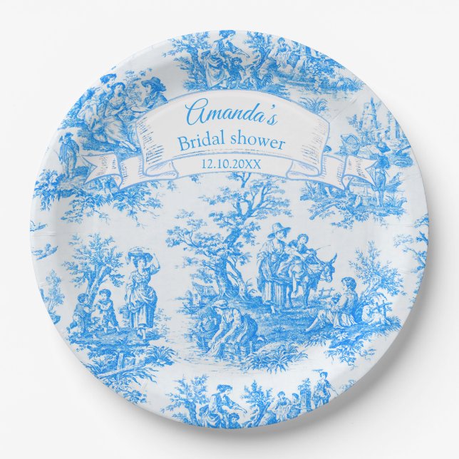 Elegantes türkisfarbenes Brautparty Pappteller (Vorderseite)