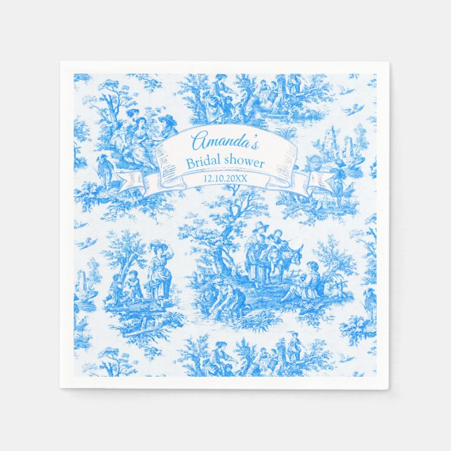 Elegantes türkisfarbenes Brautparty Serviette (Vorderseite)