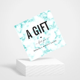 Elegantes, türkisfarbenes Marmor-Salon-Logo