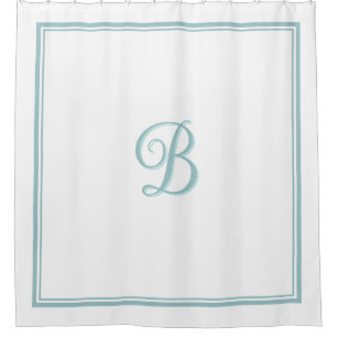Elegantes Türkisfarbenes Monogramm für doppeltes G Duschvorhang