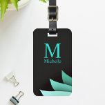Elegantes türkisfarbenes Personalisiertes Monogram Gepäckanhänger<br><div class="desc">Personalisieren Sie dieses schöne Produkt mit Ihrem Namen und Monogramm.</div>