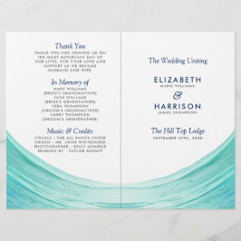 Elegantes türkisfarbenes Tides Beach Hochzeitsprog