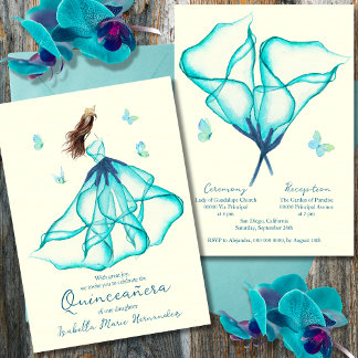 Elegantes türkisfarbenes Wasser Einladung