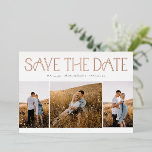 Elegantes Typografie-Foto Hochzeit speichern das D Folieneinladung