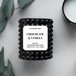 elegantes typografisches Etikett mit schwarz-weiße Quadratischer Aufkleber